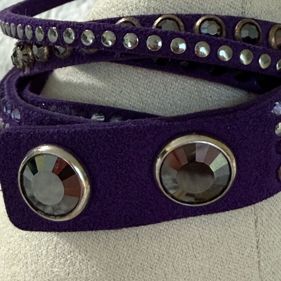 Swarovski Purple Double Wrap Slake Bracelet - Picture 5 of 11
